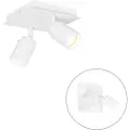 QAZQA Moderne baderomsspotlight hvit firkantet 2-lys IP44 - Ducha