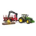BRUDER 03154 John Deere 7r 350 With Forestry Trailer And 4 Trunks Byggespill