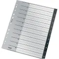 Leitz Recycle - Inndeler - 12 deler - fortrykt: 1-12 - extra wide - med fliker - svart