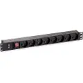 Equip 333285 19-tommers Rackstrømskinne Med 8 Uttak
