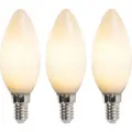 LUEDD Sett med 3 E14 LED-lys pære B35 Opal 2W 180lm 2350K