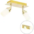 QAZQA Moderne baderomsspotlight messing 2-lys IP44 - Japie