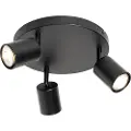 QAZQA Moderne taklampe sort justerbar rund 3-lys - Java