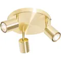 QAZQA Moderne taklampe messing justerbar rund 3-lys - Java