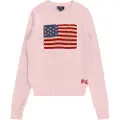 Ralph Lauren for girl. 313668609003 Cotton jumper with pink flag (7Años=130/134cm), Casual, children's fashion