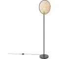 QAZQA Rustikk gulvlampe sort med rotting 35 cm - Kata
