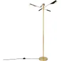 QAZQA Design gulvlampe sort med gull 3-lys - Sinem