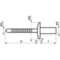 Master 4,0X9,5 rundhovedet rustfri/rustfri standard blindnitte lukket - (500 stk.)