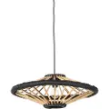 QAZQA Orientalt pendellampe i bambus med svart 60 cm - Evalin