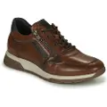 Fluchos for man. F1600 F1600 brown leather sneakers (44), Flat, Laces, Zip, Casual