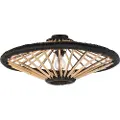 QAZQA Oriental taklampe bambus med svart 60 cm - Evalin