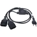 Akyga AK-RD-05A - Strømsplitter - Europlug (hann) til Europlug (hunn) - 250 V - 5 A - 1.2 m - 1/0.2 m - svart