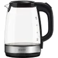 Sencor SWK 2080BK, 2 l, 2200 W, Sort, Gjennomsiktig, Glass, Metall, Vannivåindikator, Trådløs