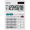 Sharp EL-310W, Desktop, Økonomi, 8 sifre, 1 linjer, Batteri/Solcelle, Hvit
