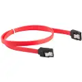 Lanberg - SATA-kabel - Serial ATA 150/300/600 - SATA (hunn) låst til SATA (hunn) låst - 30 cm - rød