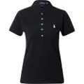 Ralph Lauren for woman. 211870245005 Slim fit stretch polo shirt black (S), Casual, Cotton, Short sleeve