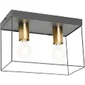 QAZQA Minimalistisk taklampe sort med gull 2-lys - Kodi