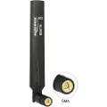 DeLOCK GSM / UMTS SMA Antenna with flexible joint - Mobilmodemantenne - 3 dBi (for 824 MHz - 960 MHz), 2 dBi (for 1710 MHz - 2170 MHz) - rundtstrålende - svart