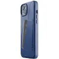 Mujjo Leather Wallet Case for iPhone 15 Plus - Monaco Blå