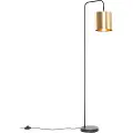 QAZQA Moderne gulvlampe sort med gull - Lofty