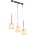 QAZQA Oriental pendellampe sort med bambus 3-lys - Rayan