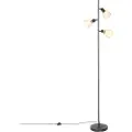 QAZQA Oriental gulvlampe sort med bambus 3-lys - Rayan