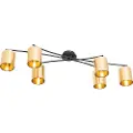 QAZQA Moderne taklampe sort med gull 6-lys - Lofty