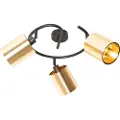 QAZQA Moderne taklampe svart og gull 3-lys - Lofty