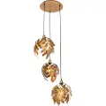 QAZQA Vintage pendellampe antikk gull rund 3-lys - Linden