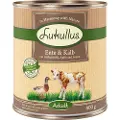 Lukullus Naturkost Adult kornfri 6 x 800 g - And og kalv med søtpoteter, eple og linolje