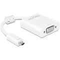 DeLOCK Adapter HDMI Micro-D male > VGA female with Audio - VGA-adapter - 19 pin micro HDMI Type D (hann) til HD-15 (VGA), mini-phone stereo 3.5 mm, Micro-USB type B (kun strøm) (hunn) - 17 cm - hvit
