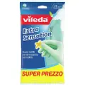 Vileda Extra Sensation, Husholdningshansker, Grønn, L, 1 stykker, CE, WEEE, Bomull, Latex