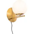QAZQA Art Deco vegglampe gull og opalglass - Flore