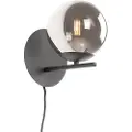 QAZQA Art Deco vegglampe svart og røykfarget glass - Flore