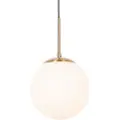 QAZQA Art Deco Hengelampe Gull med Opalglass - Flore