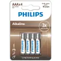 Philips 4 Bronse Lr03 Aaa Alkaliske Batterier