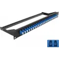 DeLOCK - Koblingspanel - rackmonterbar - LC Duplex SM X 24 - svart, blå - 1U - 19