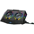 Conceptronic ERGO Gaming - Notebookvifte - med smartphone stand, 2-port USB 2.0 hub - 17 - 125 mm - svart