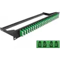 DeLOCK - Koblingspanel - rackmonterbar - LC Quad SM x 24 - svart, grønn - 1U - 19