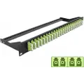 DeLOCK - Koblingspanel - rackmonterbar - LC Quad MM x 24 - svart, limegrønn - 1U - 19