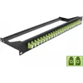 DeLOCK - Koblingspanel - rackmonterbar - LC Duplex MM X 24 - svart, limegrønn - 1U - 19