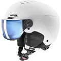 Uvex Rocket JR Visor, Skihjelm med visir, Junior, White/Black Mat
