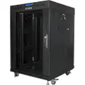 Lanberg - Rack skap - med display, 2 kjølevifter - svart, RAL 9004 - 15U - 19