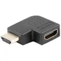Lanberg - High Speed - HDMI-adapter - HDMI hann venstre-vinklet til HDMI hunn - svart - 4K-støtte