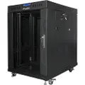 Lanberg - Rack skap - med 4 kjølevifter, display - svart, RAL 9004 - 15U - 19