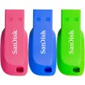 SanDisk Cruzer Blade - USB-flashstasjon - 32 GB - USB 2.0 - blå, grønn, rosa (en pakke 3)