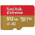 SanDisk Extreme microSDXC Class 10 UHS-I U3 V30 A2 160/90MB/s 512GB
