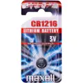 Maxell 11238800, Engangsbatteri, CR1216, Lithium-Manganese Dioxide (LiMnO2), 3 V, 1 stykker, 25 mAh