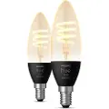 Philips Hue White Ambiance E14 Filament Candle 2-Pack