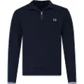 Fred perry for man. M3574 Half-zip sweatshirt black (XL), Casual, Cotton